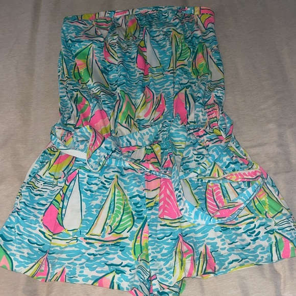 Lilly Pulitzer Ritz Romper in You Gotta Regatta - Picture 2 of 5